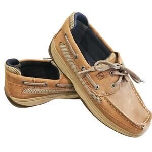 Sperry Boys Lanyard Boat Shoe Tan Size 3.5 M Big Kid